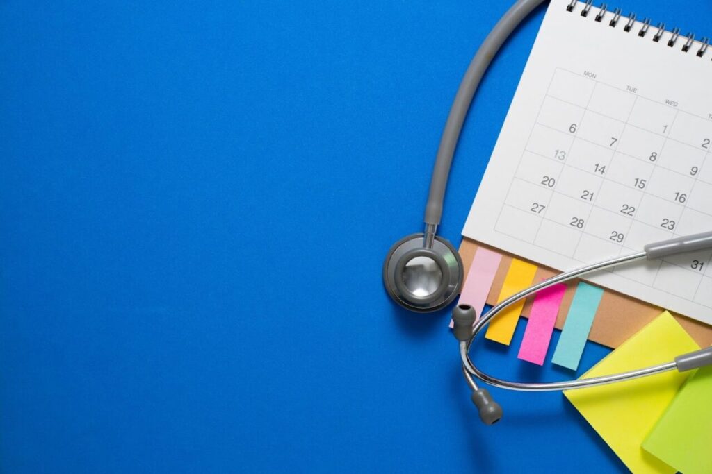 カレンダーと聴診器